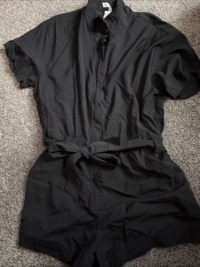 Fabletics Black Romper with Waist Tie
